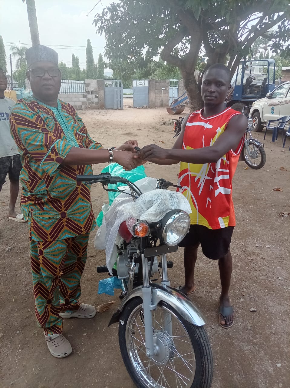 A motorbike presented to one of our customer. James Samuel